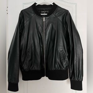Forever 21+ Faux Leather Bomber Jacket. 2x Women’s coat